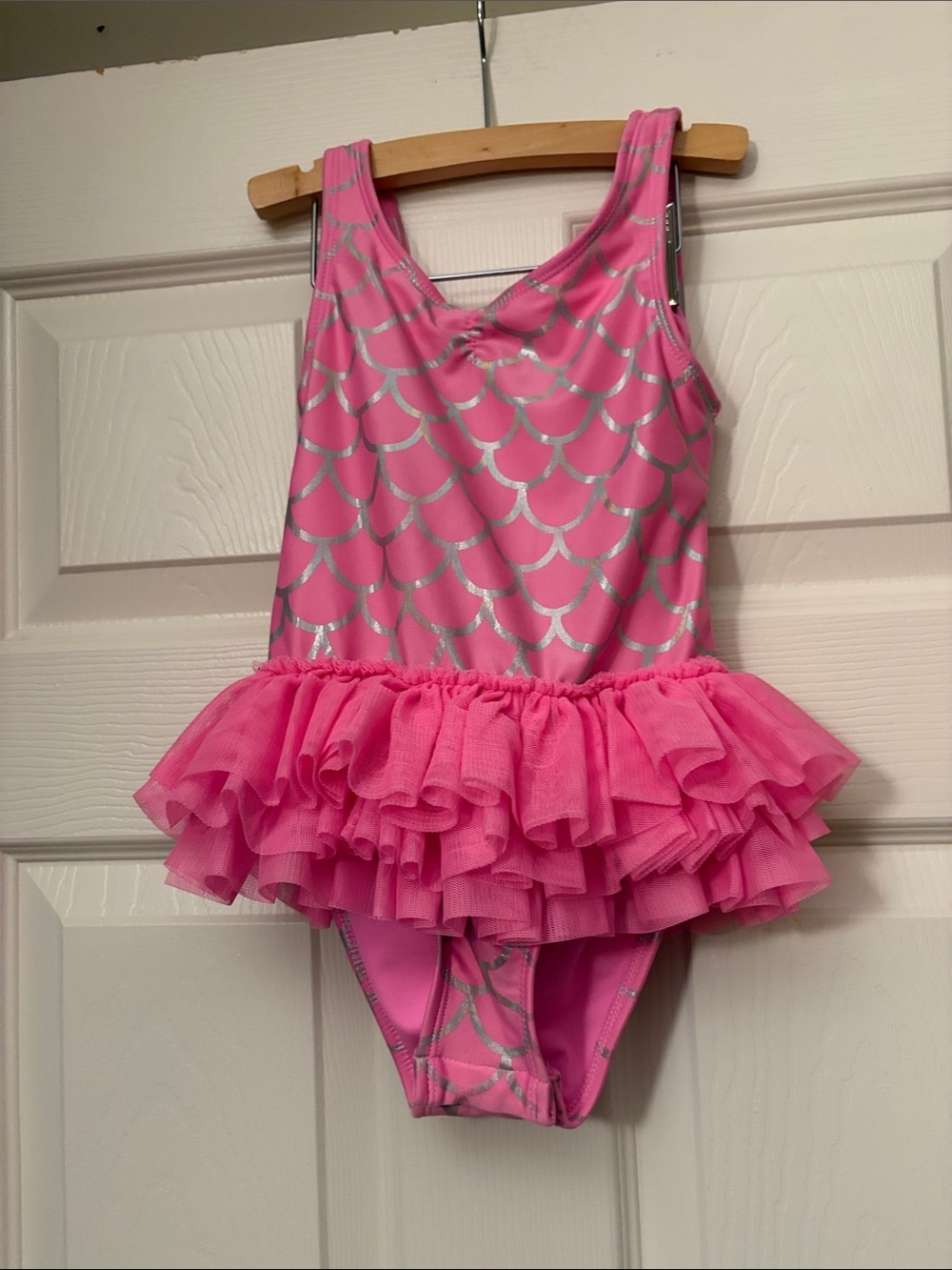 Cat & Jack Pink Ruffle Tutu One-Piece Swimsuit